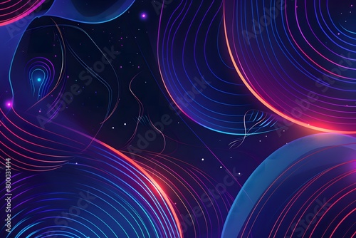 A background featuring circles and stars in shades of blue and purple. Generative AI