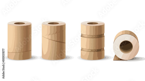 Cardboard toilet paper tubes on white background vector
