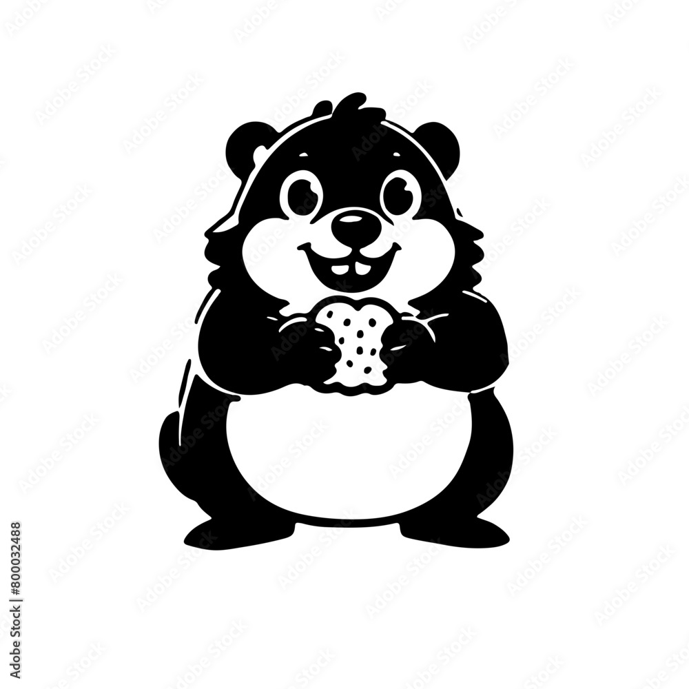 Naklejka premium Cute Groundhog in the moments 