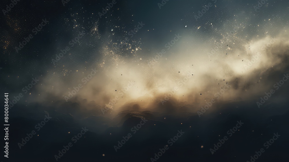 Shot of real dust particles floating in the air. Dust particles background.