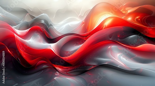 Bold Red and Black Abstract Art with Fluid Composition and Modern Verve photo