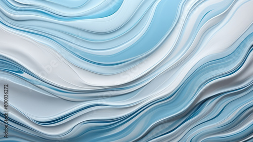 Blue and white swirls luxury background. Abstract liquid art. Three-dimensional visual effect. Inspiration mix of 3d art and fluid art. Contemporary wallpaper © Gal