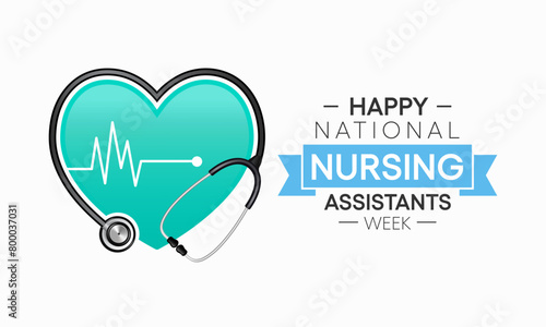 Nursing Assistants week is observed every year in June, The main role of a CNA is to provide basic care to patients and help them with daily activities. vector illustration.