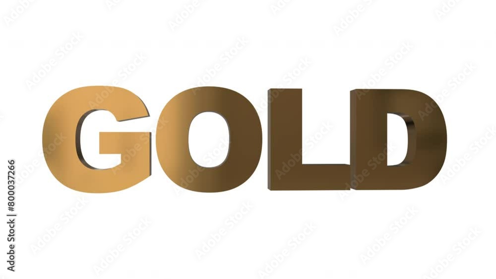The Word Gold text 3d animation seamless loop. 4K The Word Gold text 3d animation seamless loop. 4K