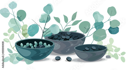 Composition with bowls of activated carbon mask pills