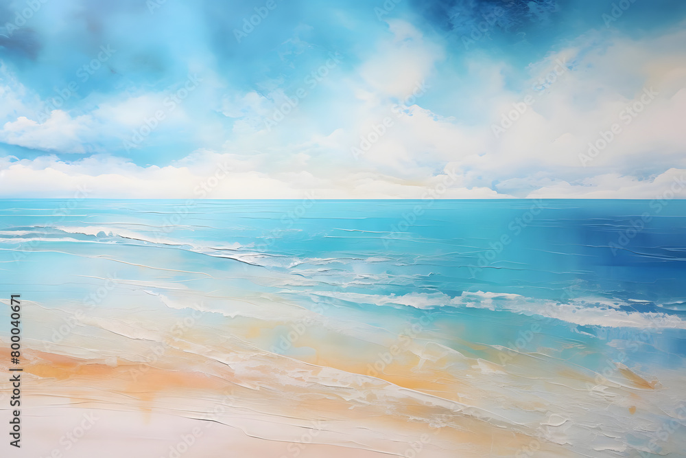 Serene Beach Serenity, abstract landscape art, painting background, wallpaper, generative ai