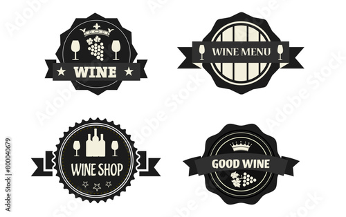 set of labels wine