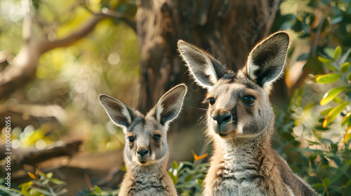 Kangaroo with his baby
