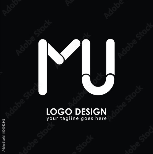 MU MU Logo Design, Creative Minimal Letter MU MU Monogram