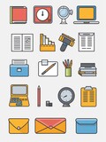 Office supplies icon set