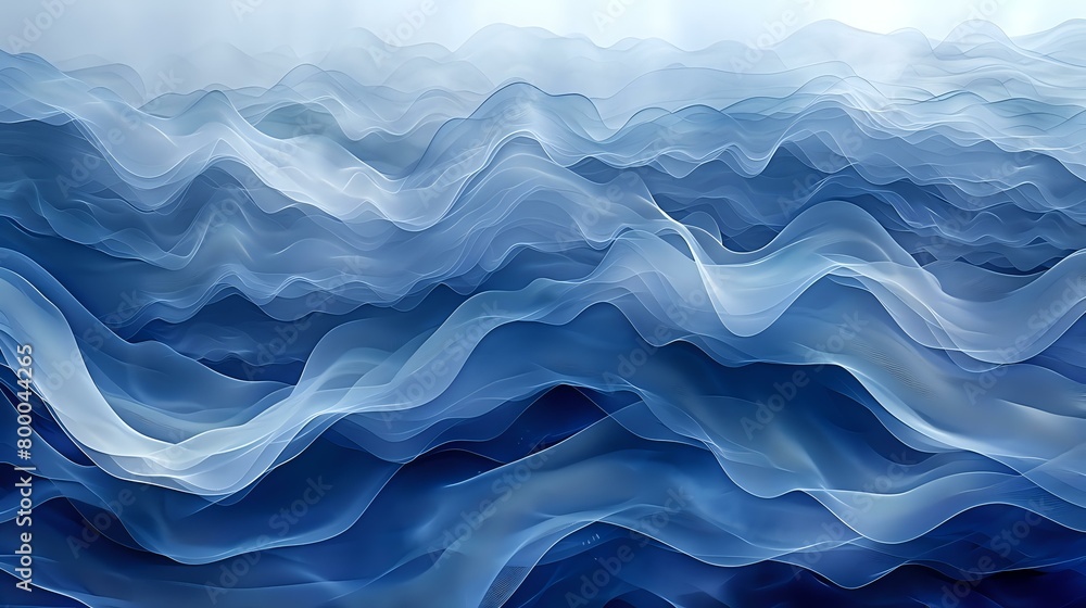 Tranquil Flow: Abstract Blue Design with Serene Waves and Digital Elements Tranquil Flow: Abstract Blue Design with Serene Waves and Digital Elements