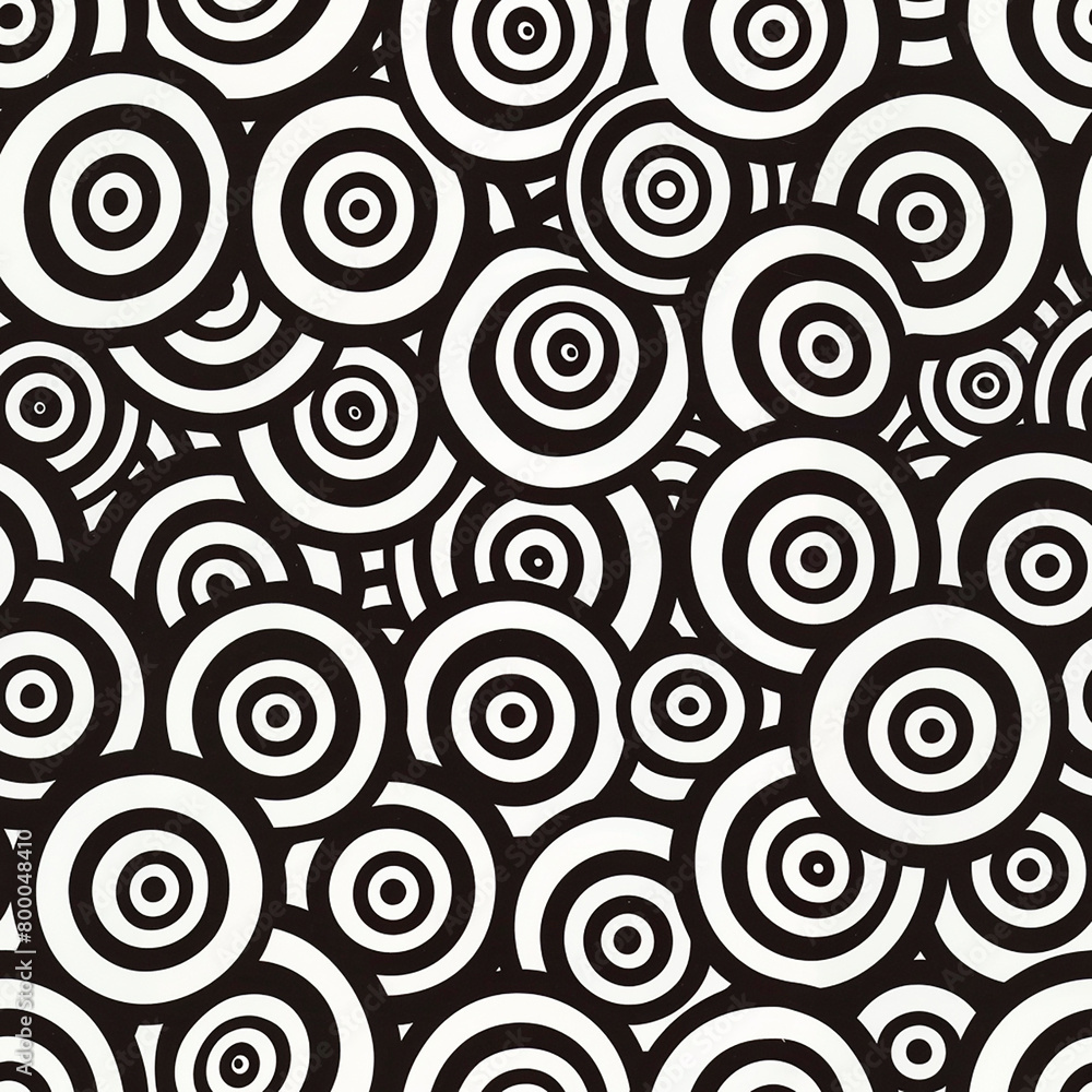 futuristic ornament abstract circles, black and white illustration, optical illusion, pattern, seamless background futuristic ornament abstract circles, black and white illustration, optical illusion, pattern, seamless background