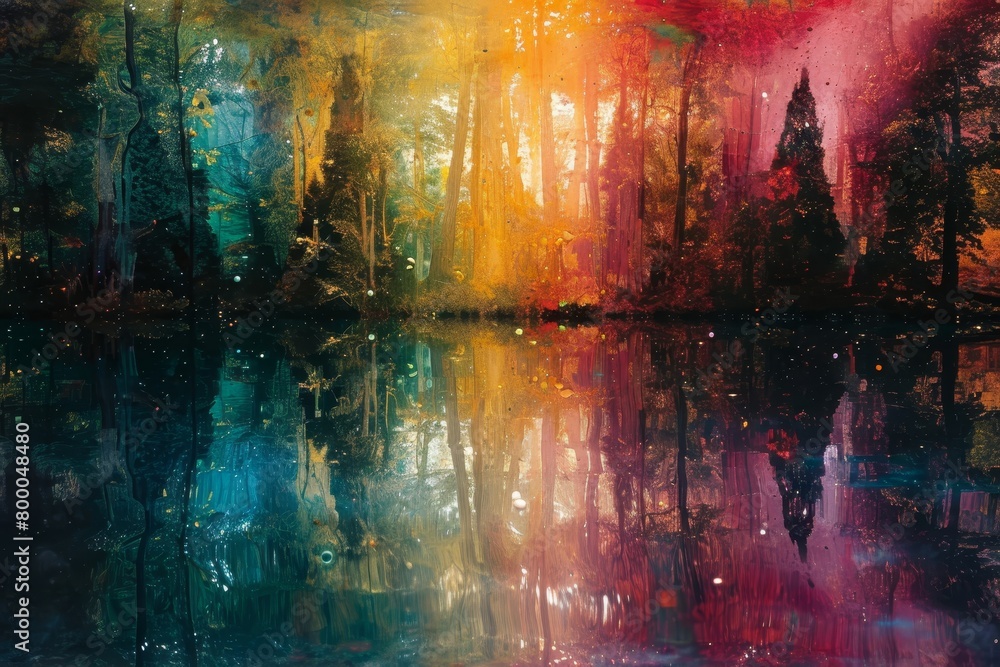 Velvet Prism Reflections in a Serene Pond Velvet Prism Reflections in a Serene Pond