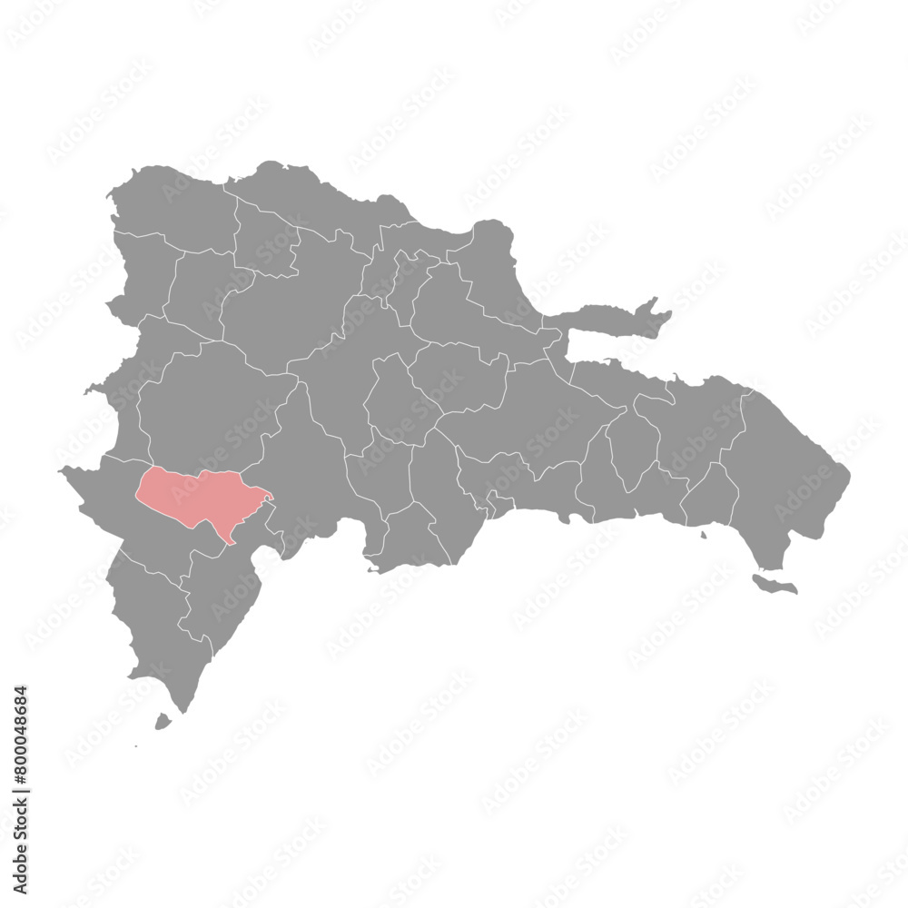 Baoruco Province map, administrative division of Dominican Republic. Vector illustration.