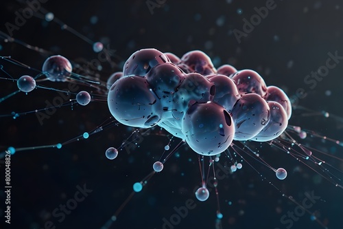 abstract futuristic cloud storage, deep learning data ai technology, robotic, molecule of chemical, atom cell science, hacker online cyber network, system of background illustration 3d rendering, digi