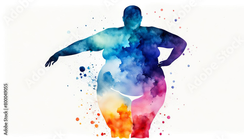 Abstract large dancing woman with copy space