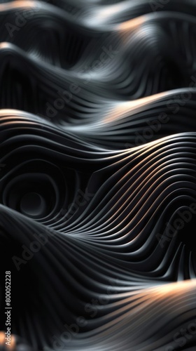 A black and gold abstract wave pattern is lit up by the sun