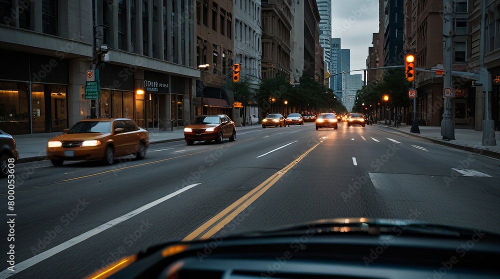 Naklejka premium traffic in the city