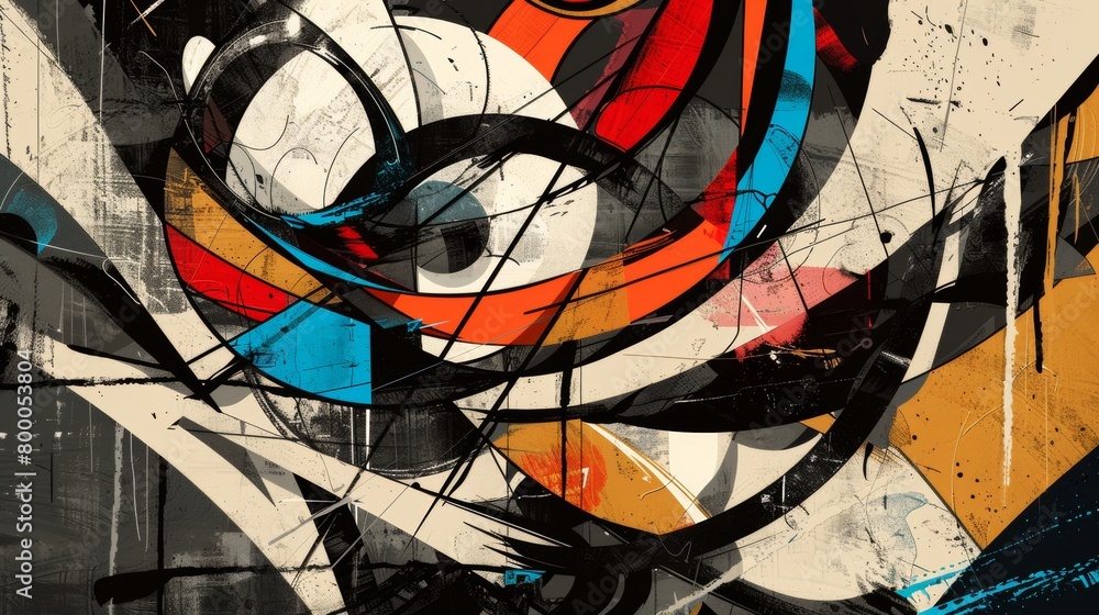 Abstract Painting: A Burst of Color and Shapes Abstract Painting: A Burst of Color and Shapes