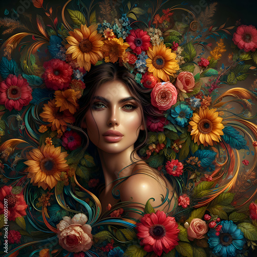 Floral Beauty: Radiant Woman © Amour-it