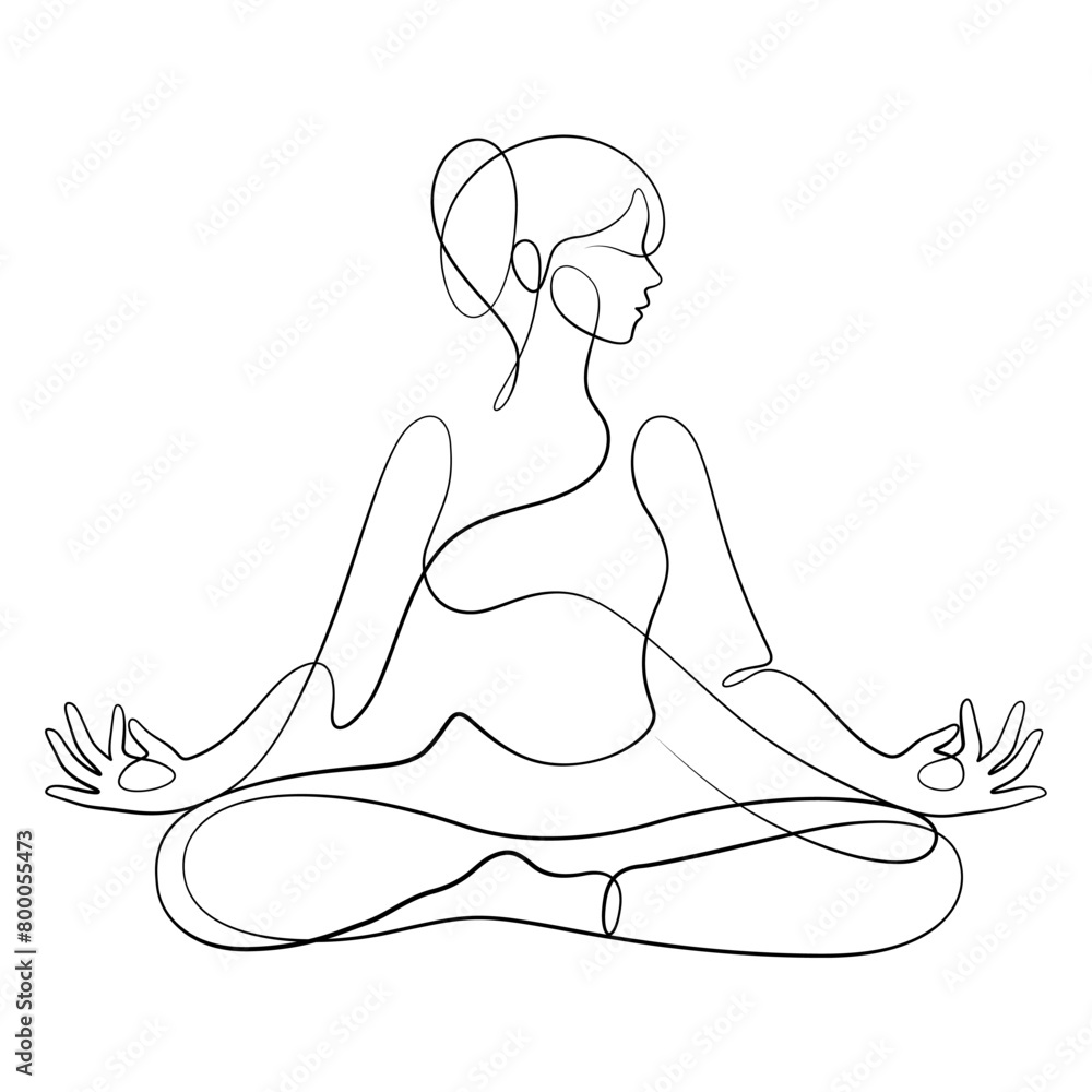 continuous line drawing of woman in yoga pose balancing asana style calligraphic continuous line drawing of woman in yoga pose balancing asana style calligraphic