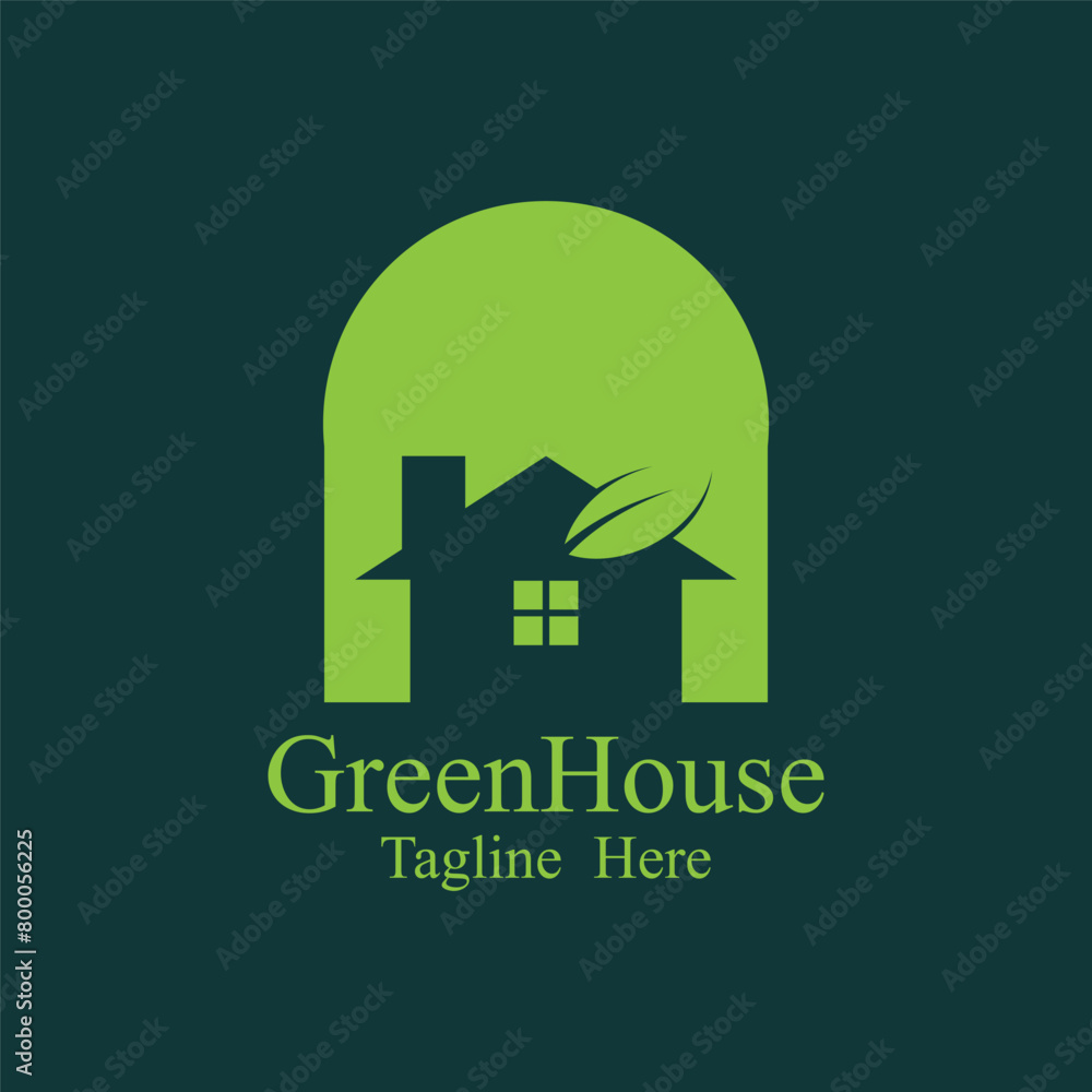 Fototapeta premium green house logo design vector template