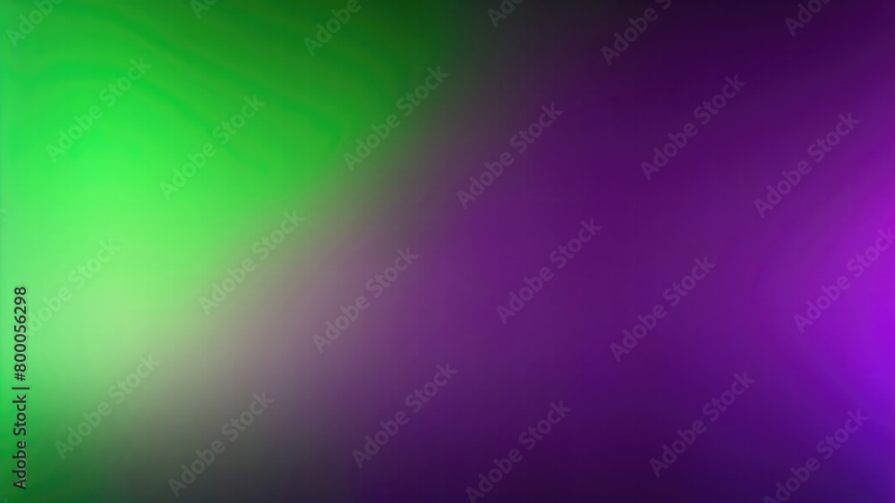 Fototapeta premium Green and purple grain texture magenta glowing light blurred colors Retro grainy gradient banner background