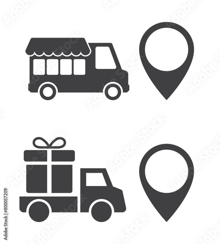 car shoping with pin map