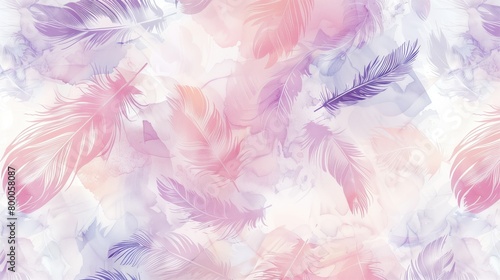 Colorful Feather Pattern on White Background