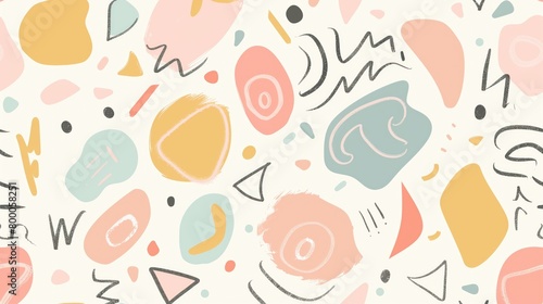 Minimalist Boho Doodle Seamless Digital Paper