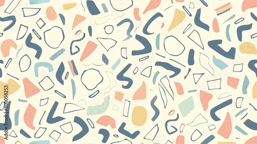 Minimalist Boho Doodle Seamless Digital Paper