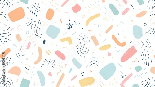 Pastel Freestyle Doodle Pattern Background