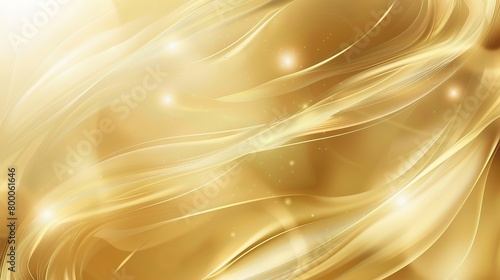 gold abstract background, swirl fabric wrinkle with star glitter glow light, Generative Ai