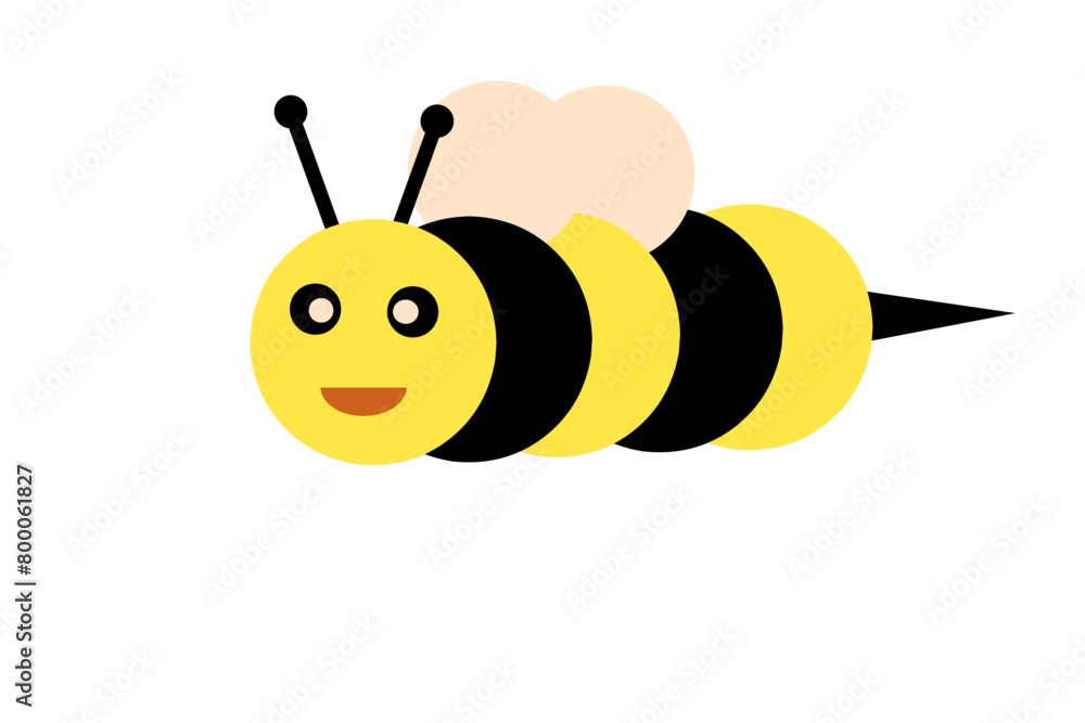 Obraz premium Cartoon image of a bee with a very interesting shape