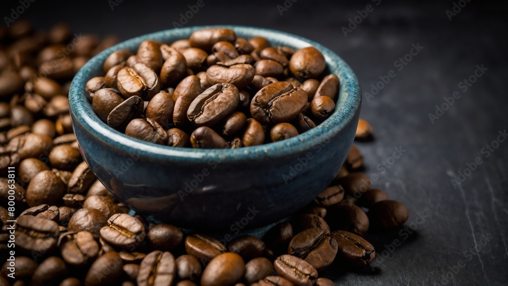 aerial photograph of a diverse assortment of freshly roasted coffee beans scattered elegantly across a textured dark wooden table. aerial photograph of a diverse assortment of freshly roasted coffee beans scattered elegantly across a textured dark wooden table.