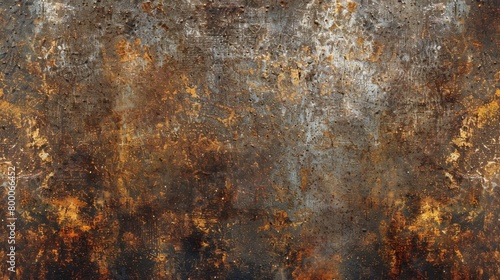 Close up of a rusty metal surface resembling soil in a forest landscape