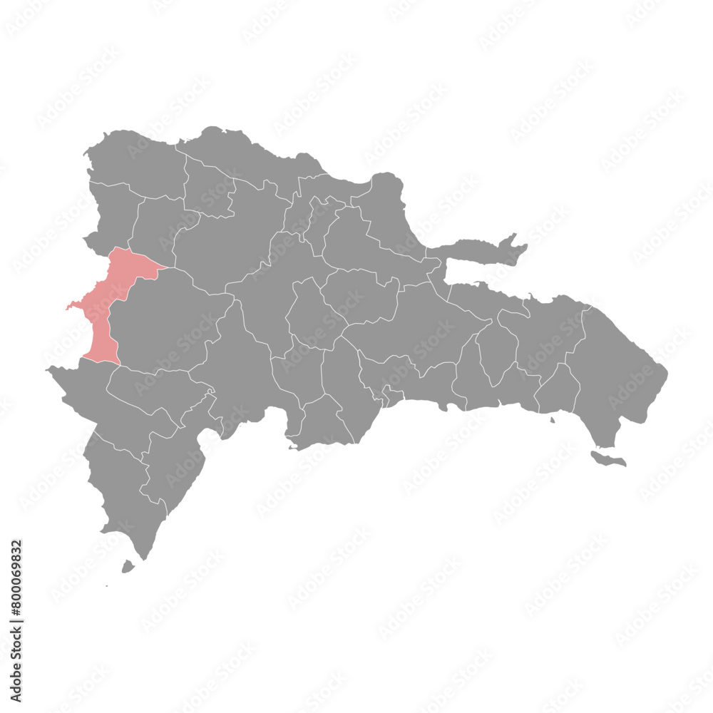 Elias Pina Province map, administrative division of Dominican Republic. Vector illustration.