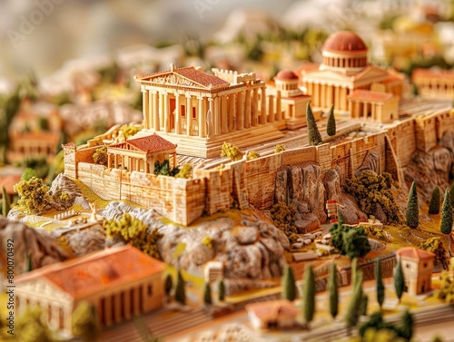 High-magnification view of the Acropolis of Athens, ancient Greek architecture