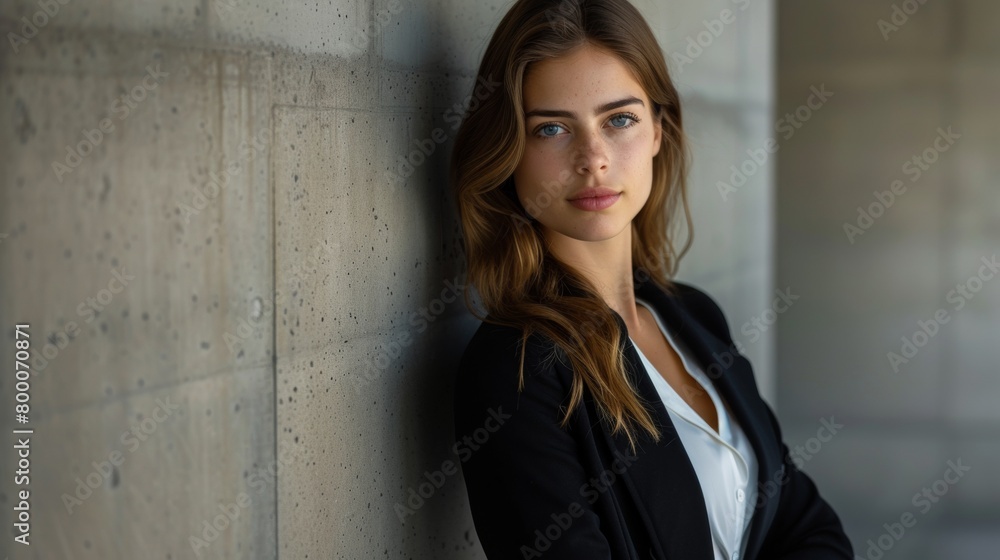 Portrait of successful business woman in business centre Portrait of successful business woman in business centre