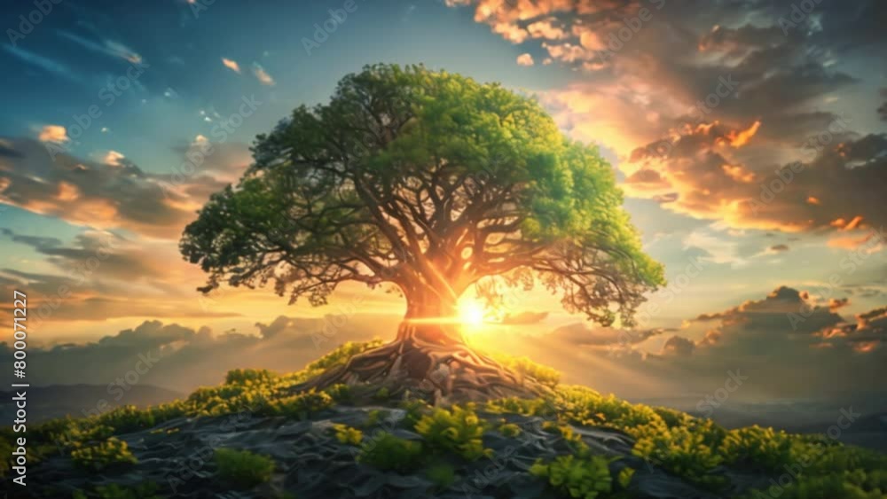 An island with a lonely tree beautiful sky An island with a lonely tree beautiful sky