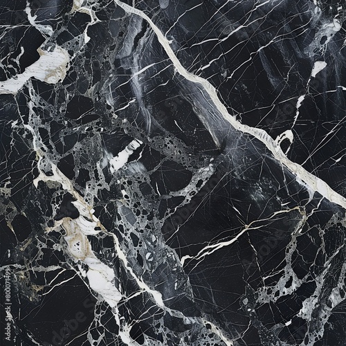 Wallpaper Mural Sophisticated Luxury of Black Marble with White Veining Torontodigital.ca