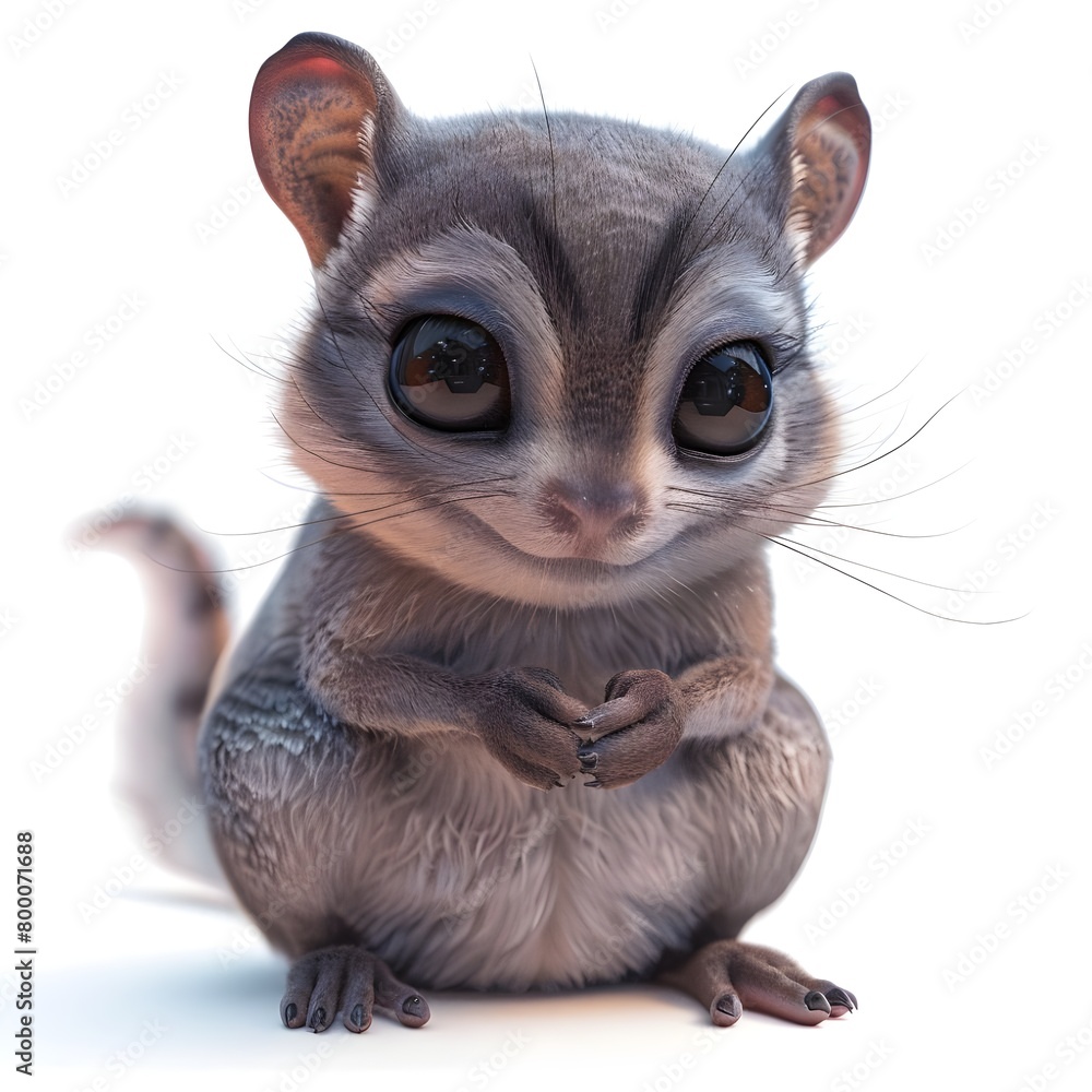 There is a flying sugar glider with a large black eye generative AI on ...