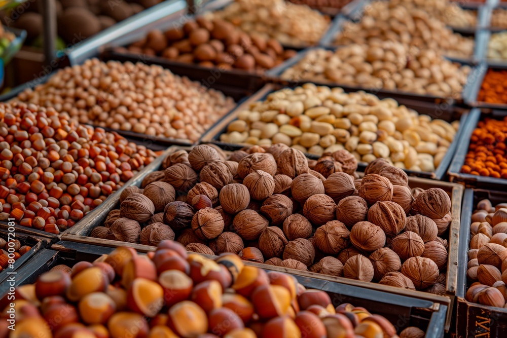 Street Market Delicacies: Premium Nuts on Display