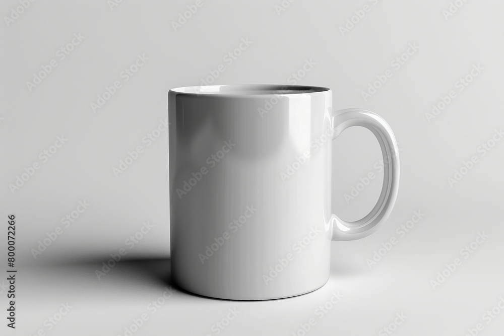 White Blank Mug Mockup in Photographic Scene created with Generative AI White Blank Mug Mockup in Photographic Scene created with Generative AI