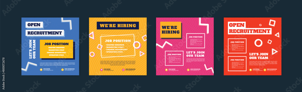 Obraz premium We're hiring. Job vacancy banner. Job offer flyer template. Job vacancy flyer poster template design.