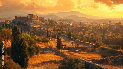 Troy archaeological site, ancient Turkish city photo