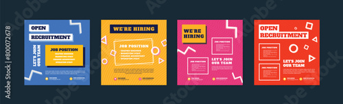 We're hiring. Job vacancy banner. Job offer flyer template. Job vacancy flyer poster template design.