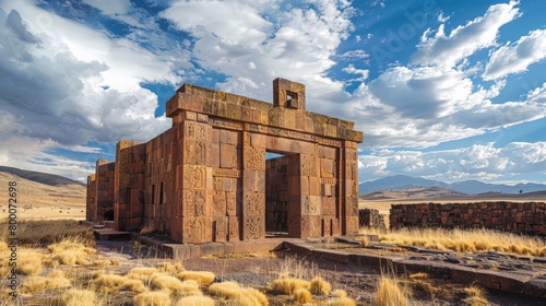Tiwanaku archaeological site, ancient Bolivian city photo