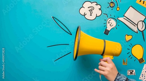 Creative Communication Concept with Megaphone photo