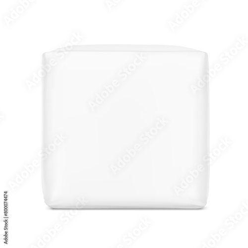 Packaging bag mockup. Vector illustration isolated on white background. Ready for your design. Suite for the presentation of pads, diaper, wet wipes, foods, household, etc. EPS10.